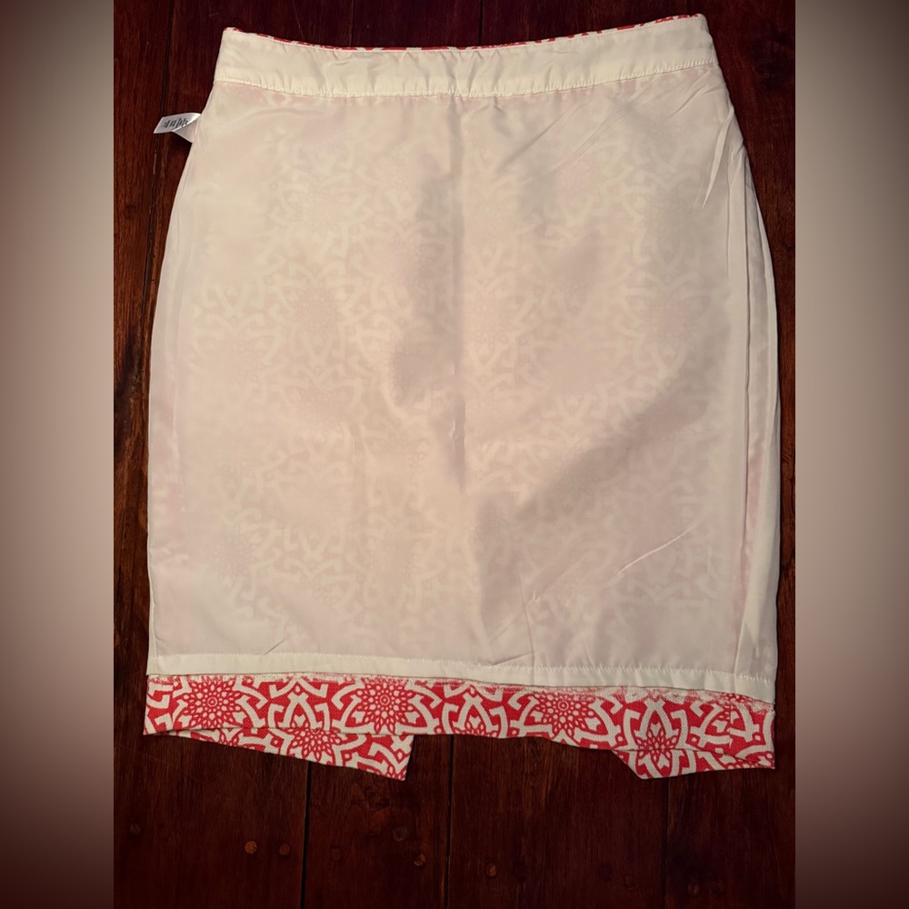 J Crew Basketweave pencil skirt CORAL LINEN Skirt Lined Back Slit Size 4 - Picture 14 of 14